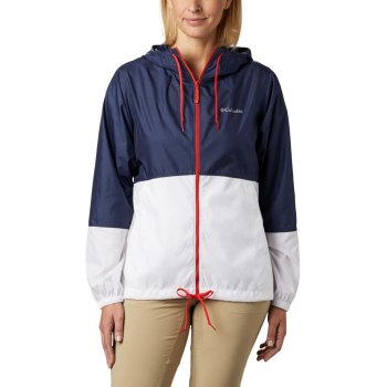 Columbia Flash Forward Windbreaker, Chamarras Azul Marino Blancos Para Mujer | 756840-PCN